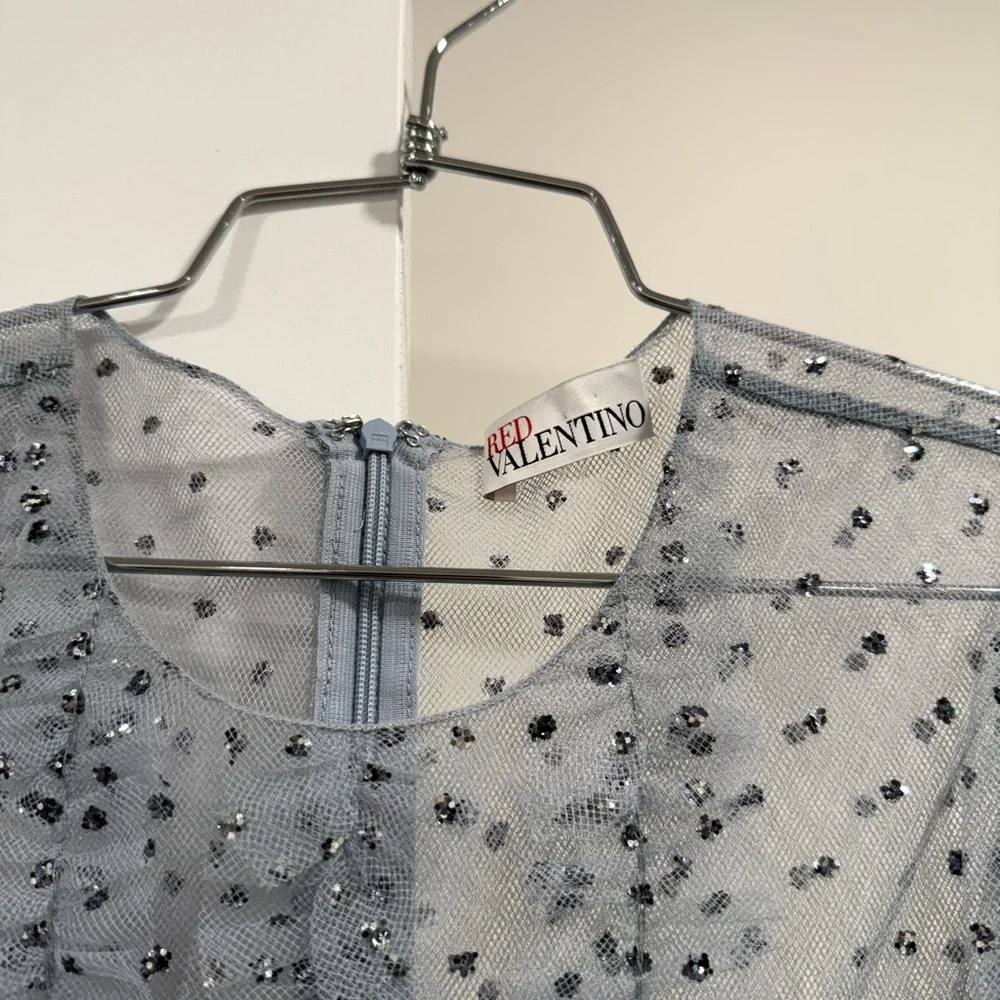 RED Valentino Glitter Polka Dot Tulle Dress - Picture 9 of 10